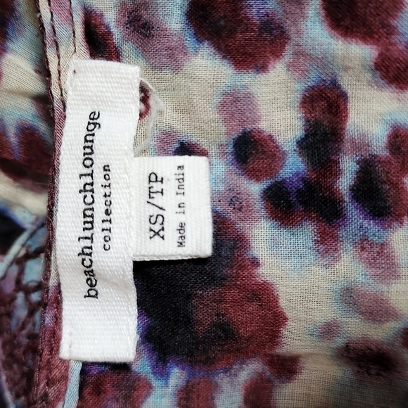 Beachlunchlounge Button Down Long Sleeve Sheer Cotton Peasant Blouse - Picture 6 of 8